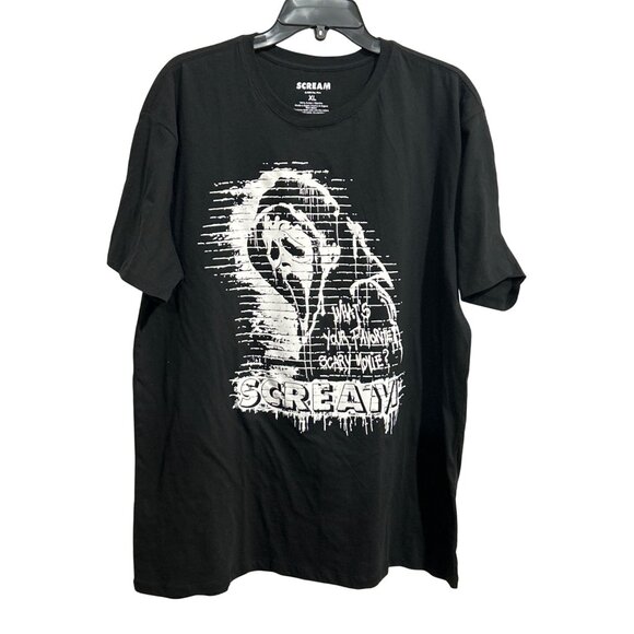 Scream XL Graphic T-Shirt Black Ghostface Design 100% Cotton Horror Movie Fans - Picture 1 of 6